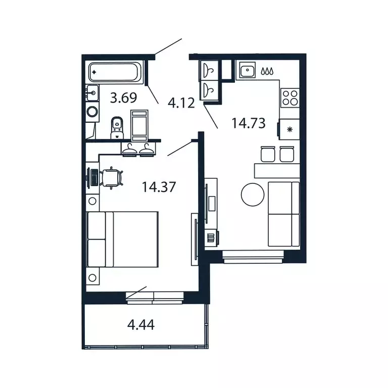 1-комнатная квартира: Мурино, Ручьёвский проспект, 20 (35.9 м) - Фото 1