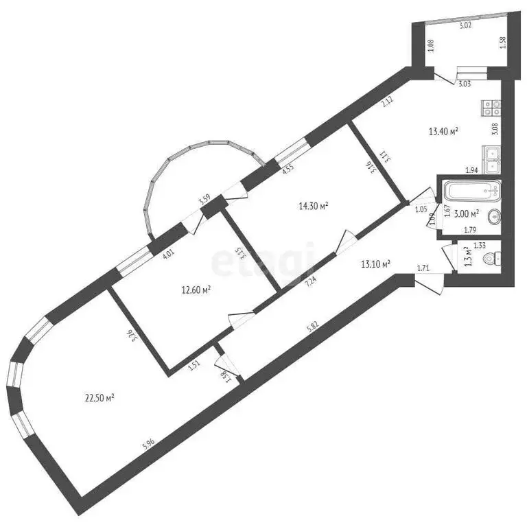 3-комнатная квартира: Алексеевка, улица Льва Толстого, 88 (80.2 м) - Фото 0