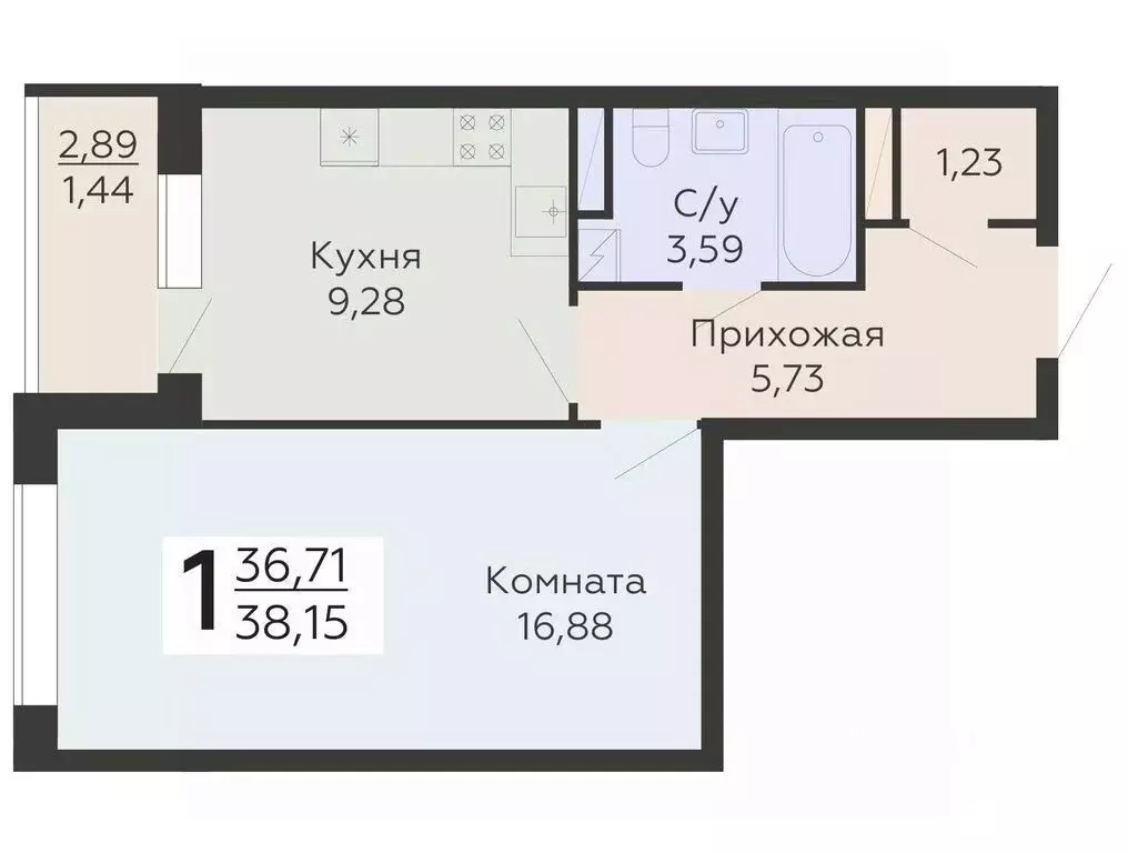 1-к кв. Воронежская область, Воронеж Никитинские сады жилой комплекс ... - Фото 0