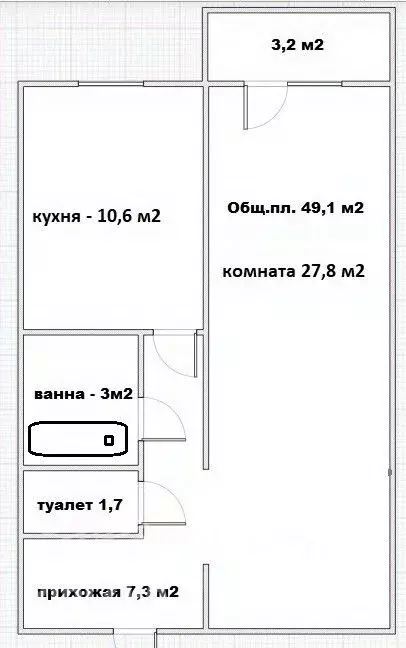 1-к кв. Томская область, Томск ул. Любы Шевцовой, 15 (49.1 м) - Фото 0
