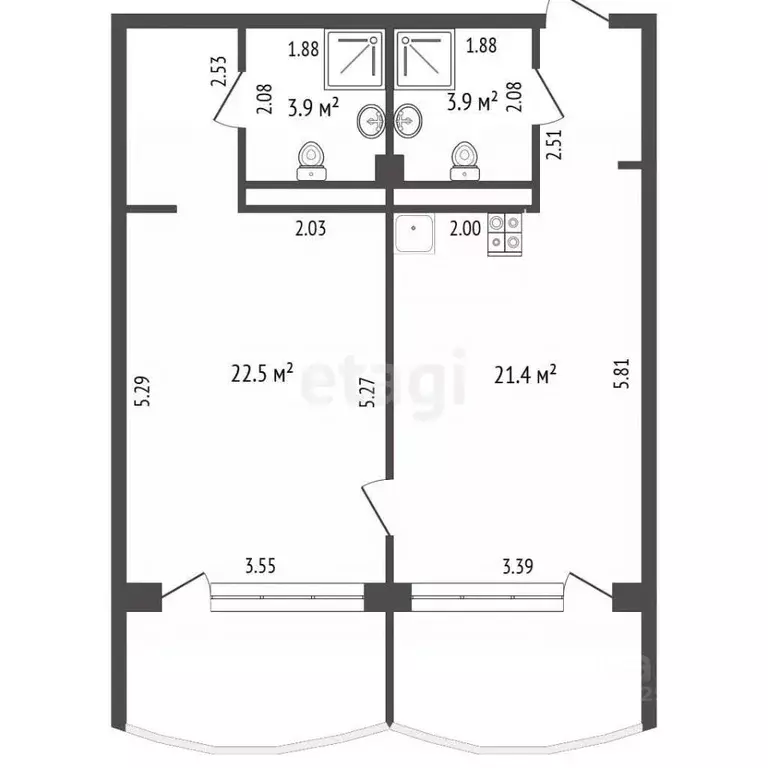 2-к кв. Крым, Алушта ул. Набережная (64.4 м) - Фото 2
