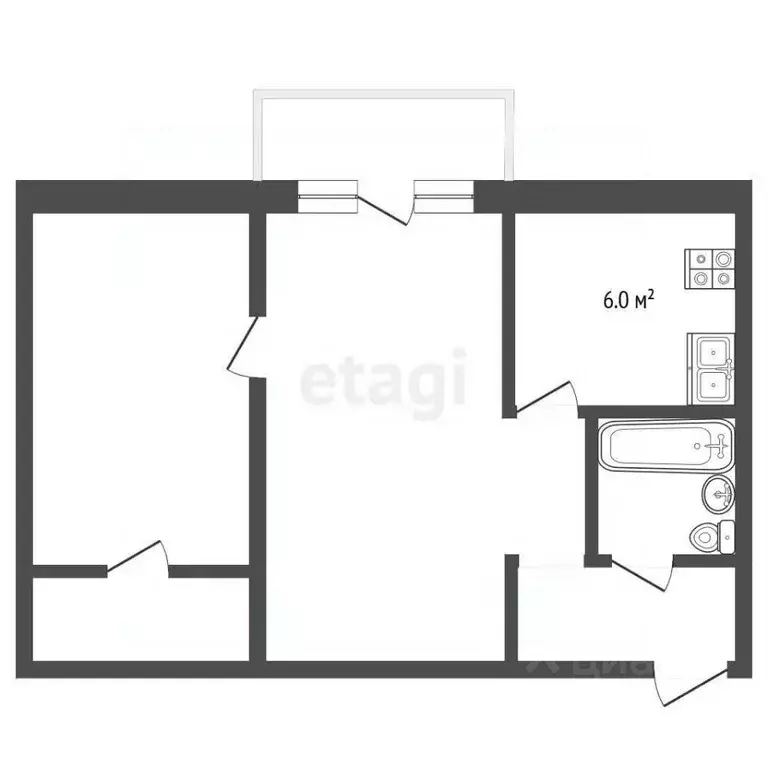 2-к кв. Московская область, Серпухов ул. Космонавтов, 19Б (45.7 м) - Фото 2