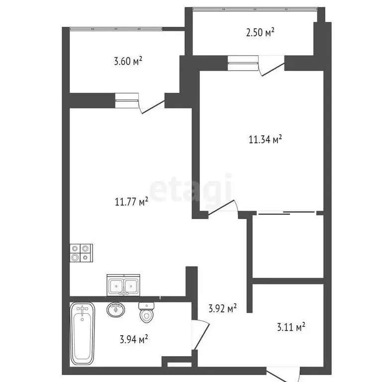 1-комнатная квартира: деревня Дударева, улица Сергея Джанбровского, ... - Фото 1