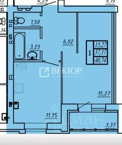 1-к кв. Ярославская область, Ярославль ул. Лескова, 23 (34.68 м) - Фото 2