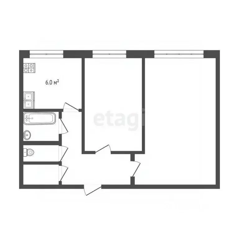 2-к кв. Архангельская область, Архангельск ул. Смольный Буян, 24к1 ... - Фото 2