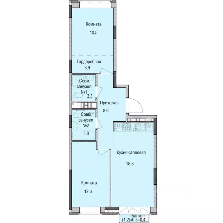 2-к кв. Татарстан, Казань Ферма-2 жилмассив,  (61.9 м) - Фото 0
