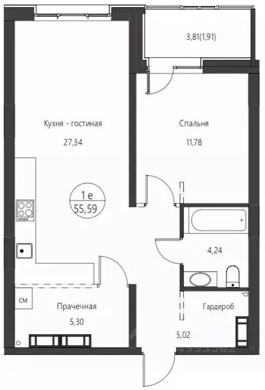 1-к кв. Хабаровский край, Хабаровск ул. Солженицына, 4 (55.59 м) - Фото 0