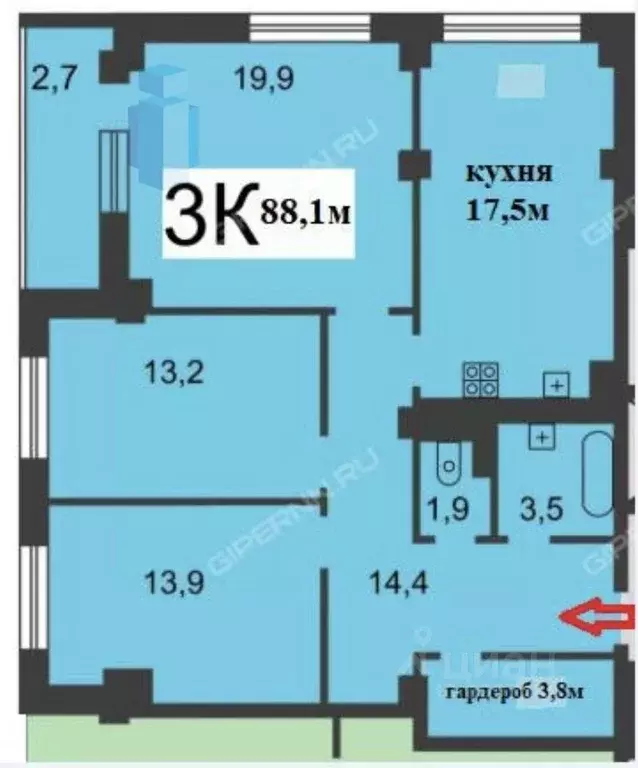 3-к кв. Нижегородская область, Нижний Новгород ул. Генерала Штеменко, ... - Фото 2