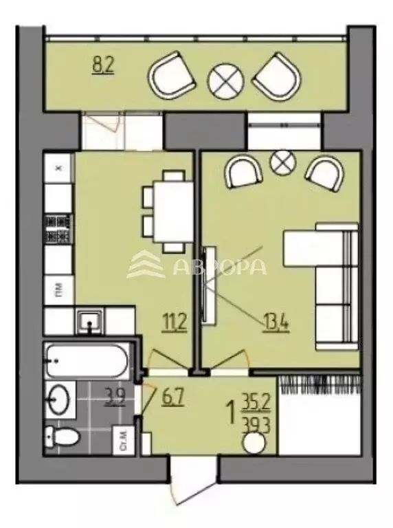 1-комнатная квартира: Благовещенск, Заводская улица, 4/5 (36 м) - Фото 1