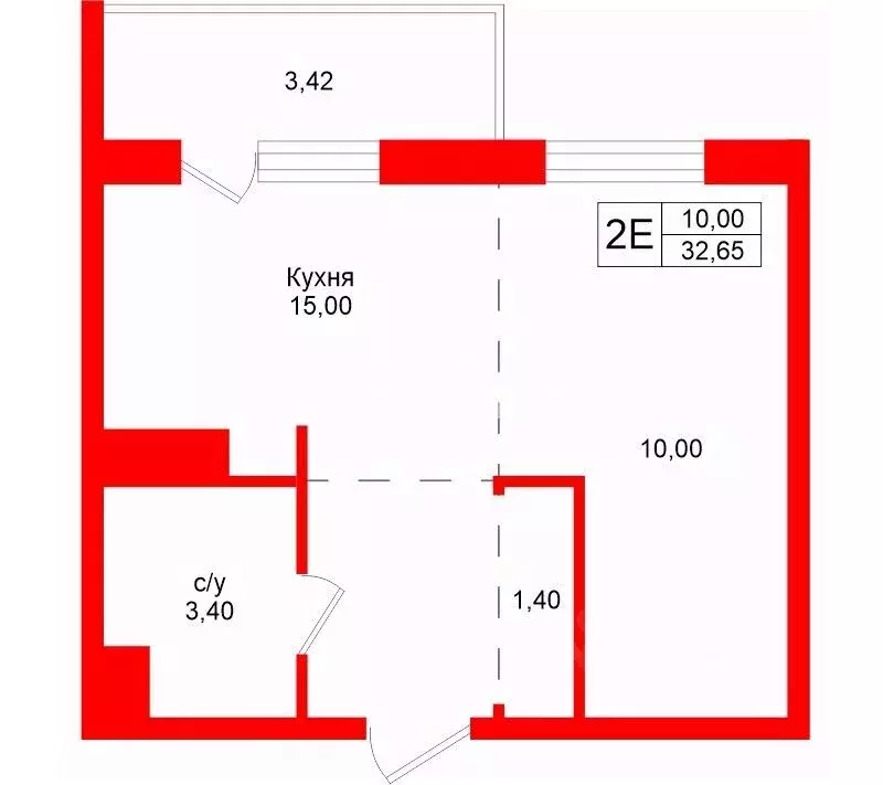 1-к кв. Санкт-Петербург Петергофское ш., 84к19 (31.3 м) - Фото 2