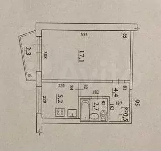 1-к. квартира, 30 м, 5/9 эт. - Фото 0