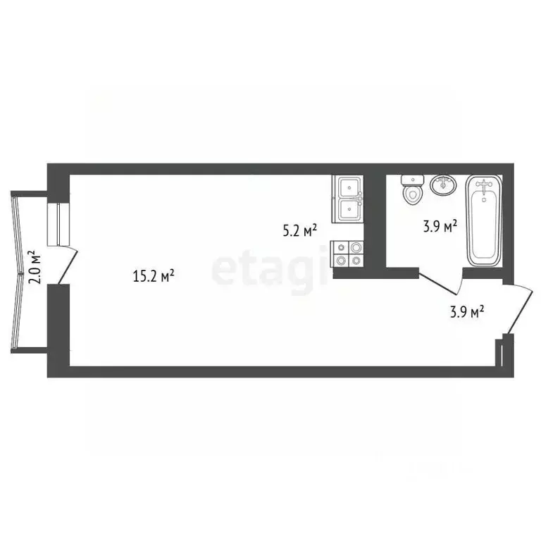 Студия Свердловская область, Екатеринбург ул. Пехотинцев, 1В (25.0 м) - Фото 2