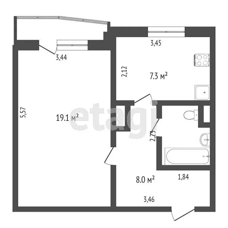 1-комнатная квартира: Москва, улица Дыбенко, 6к1 (40 м) - Фото 0