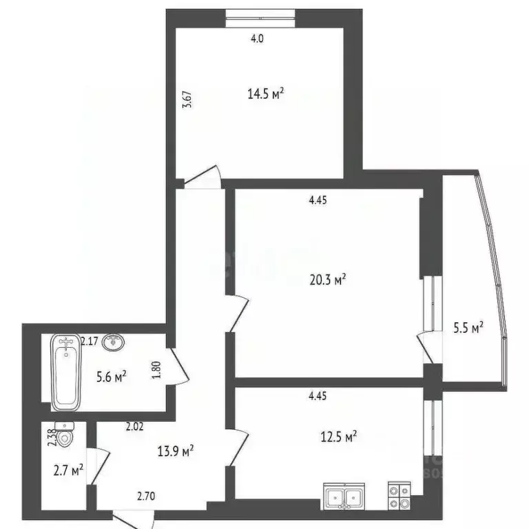 3-к кв. Ростовская область, Ростов-на-Дону Нижегородская ул., 31/1 ... - Фото 1