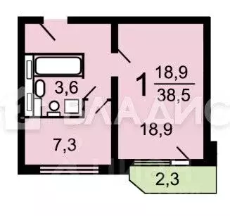 1-к кв. Москва Озерная ул., 4к2 (38.0 м) - Фото 2