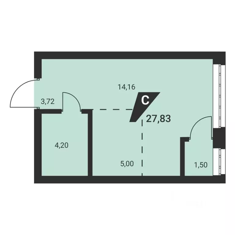 1-к кв. Свердловская область, Екатеринбург ул. Монтерская, 8/2 (27.9 ... - Фото 2