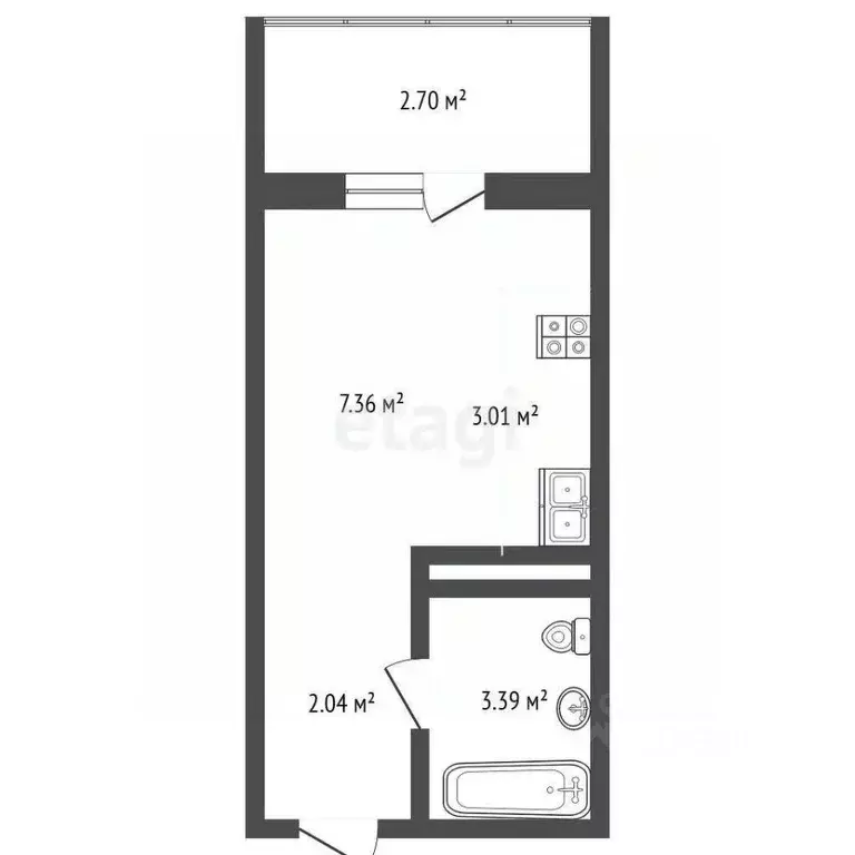 Студия Тюменская область, Тюмень Интернациональная ул., 199к4 (17.87 ... - Фото 2