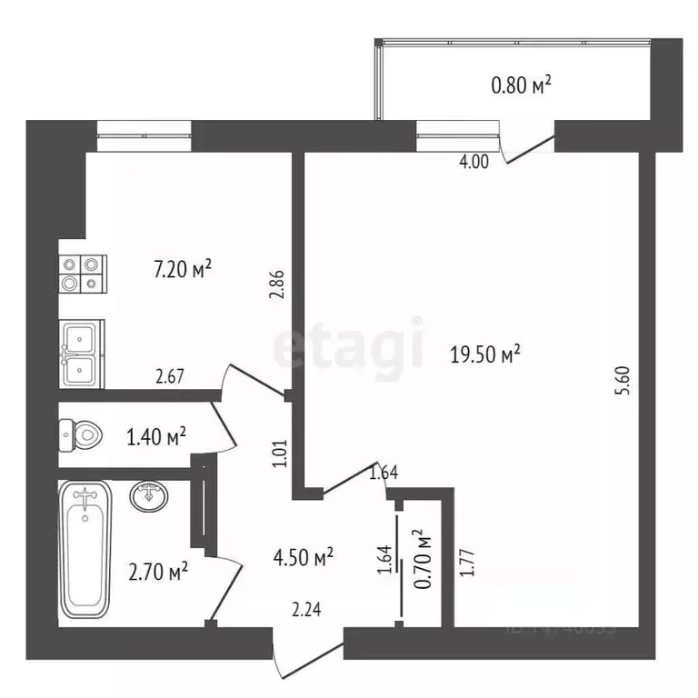 1-к кв. Крым, Евпатория ул. Чапаева, 47 (35.2 м) - Фото 2