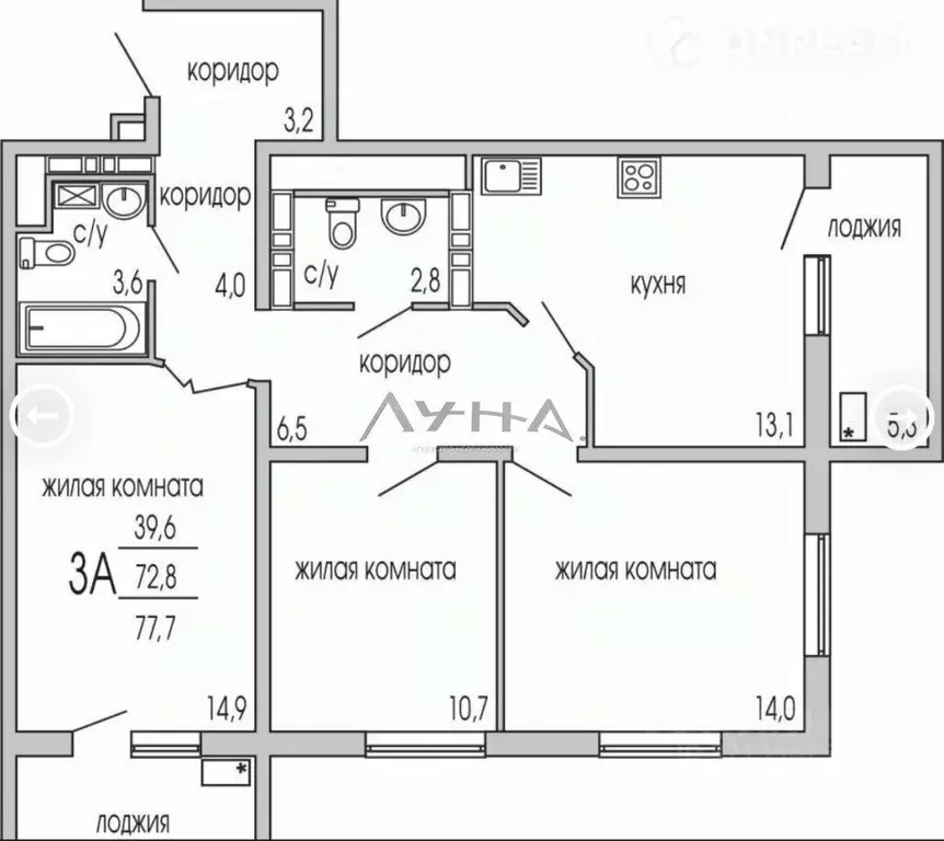 3-к кв. Татарстан, Набережные Челны Московский просп., 77 (77.7 м) - Фото 2