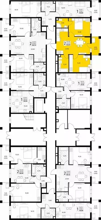 2-комнатная квартира: Сукко, жилой комплекс Кипарис (54.6 м) - Фото 2