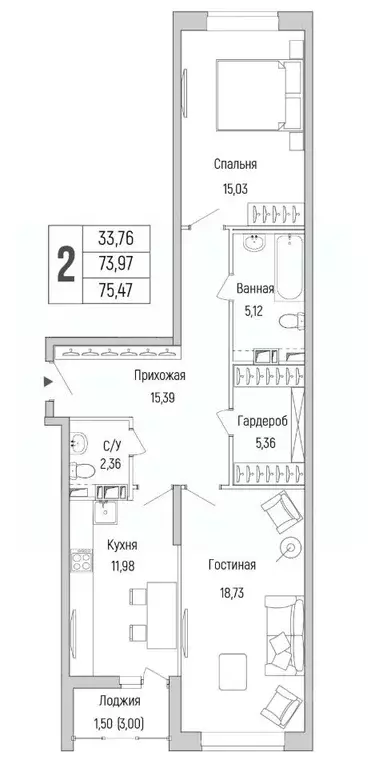 2-к кв. Московская область, Красногорск городской округ, д. Бузланово  ... - Фото 0