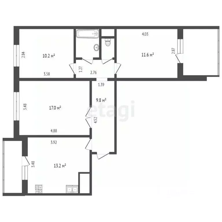 3-к кв. Орловская область, Орел ул. Чечневой, 3 (65.4 м) - Фото 1