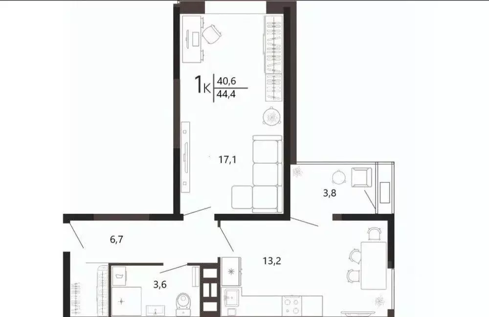 1-к кв. Краснодарский край, Анапа Парковая ул., 79к1 (45.0 м) - Фото 2
