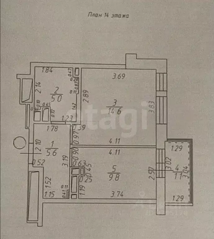 1-к кв. Татарстан, Казань ул. Академика Губкина, 12Б (35.0 м) - Фото 2