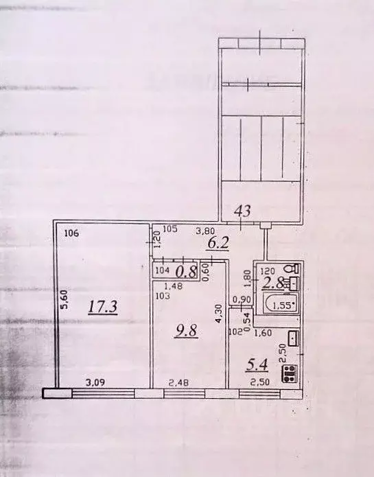 2-к кв. Самарская область, Самара Аэродромная ул., 99 (42.3 м) - Фото 2