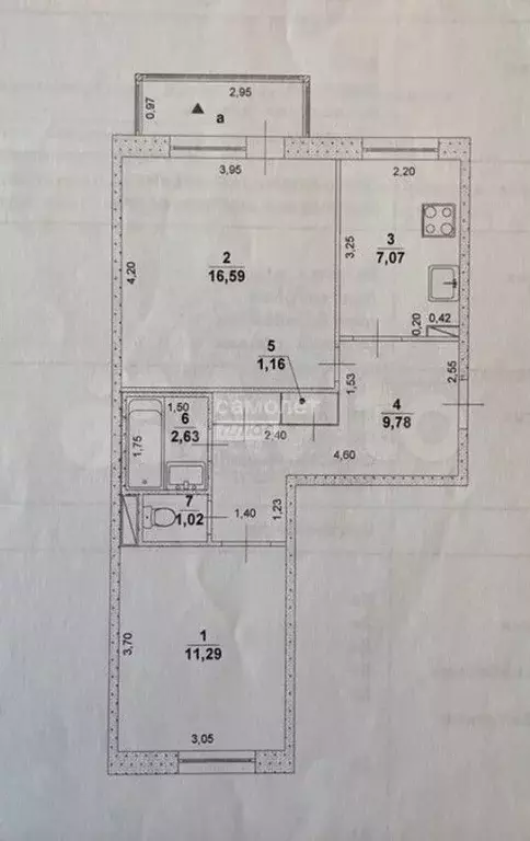 2-к. квартира, 49,5 м, 1/5 эт. - Фото 0