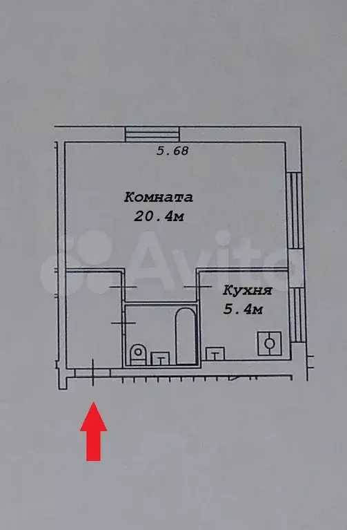 1-к. квартира, 32 м, 1/5 эт. - Фото 0