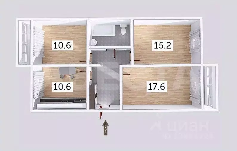 3-к кв. Омская область, Омск Заозерный мкр, ул. Тимофея Белозерова, ... - Фото 2