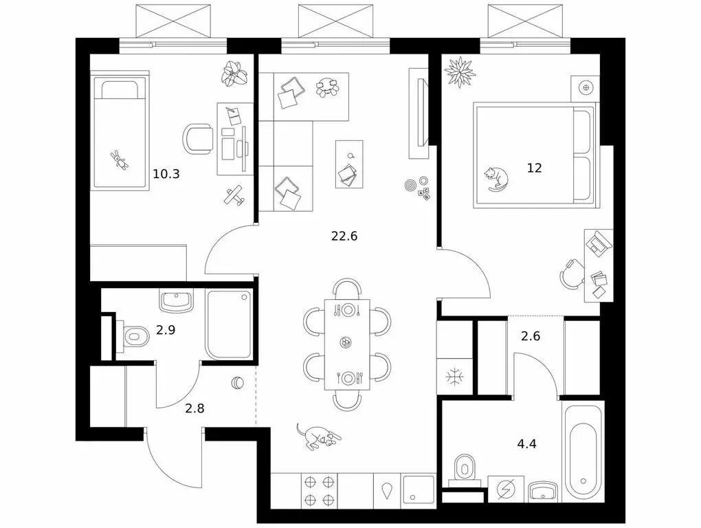 2-комнатная квартира: Зеленоград, 22-й микрорайон, ЖК Зелёный Парк, ... - Фото 1