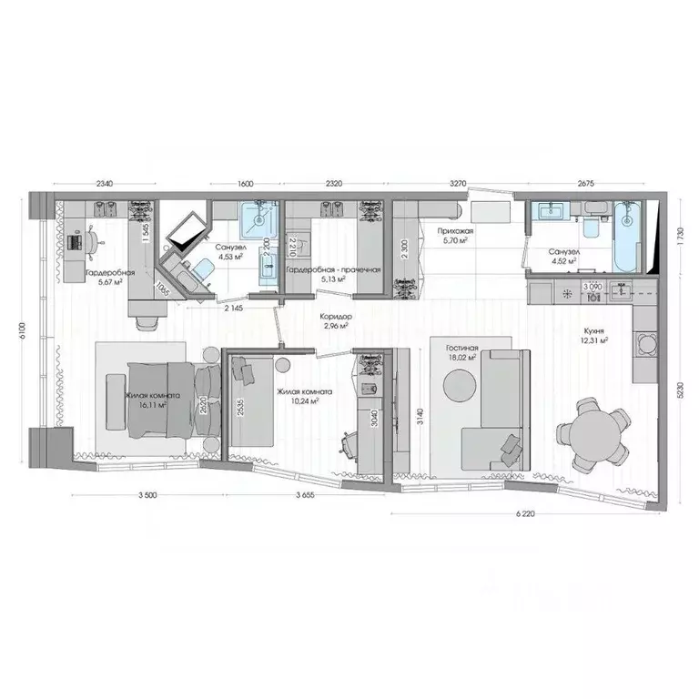 4-к кв. Приморский край, Владивосток ул. Нейбута (87.36 м) - Фото 1