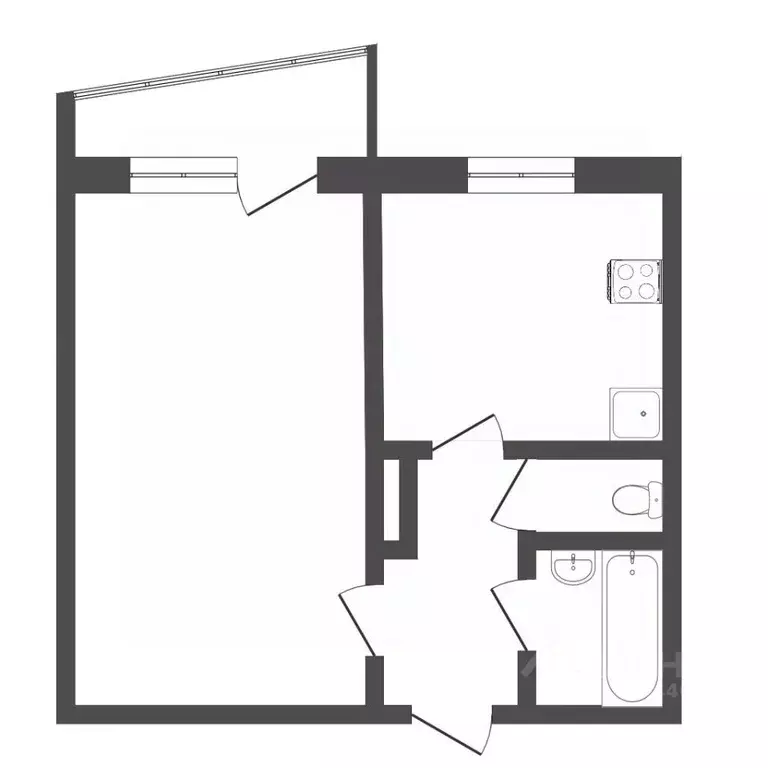 1-к кв. Тюменская область, Тюмень ул. Свердлова, 20 (32.5 м) - Фото 2