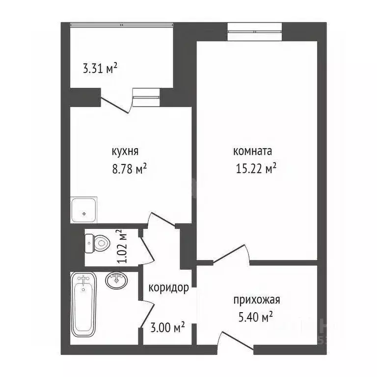 1-к кв. Красноярский край, Красноярск ул. Чернышевского, 122 (35.5 м) - Фото 1