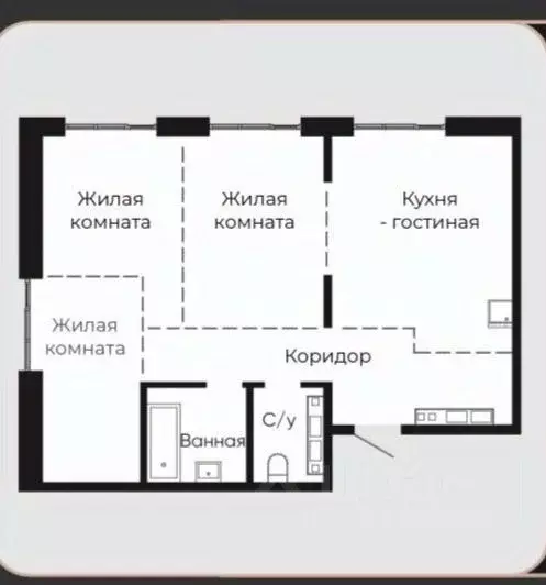 2-к кв. Хабаровский край, Хабаровск ул. Шеронова, 12 (75.8 м) - Фото 2