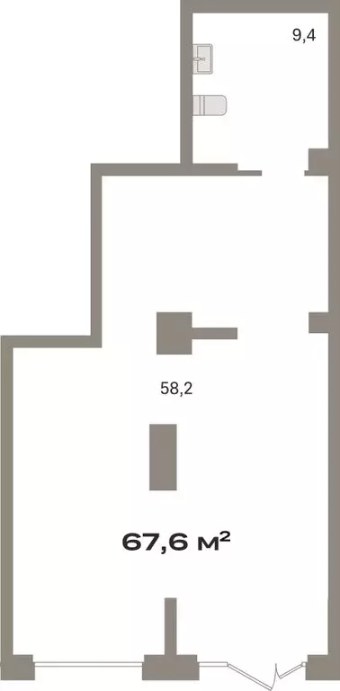 Помещение свободного назначения (67.58 м) - Фото 1