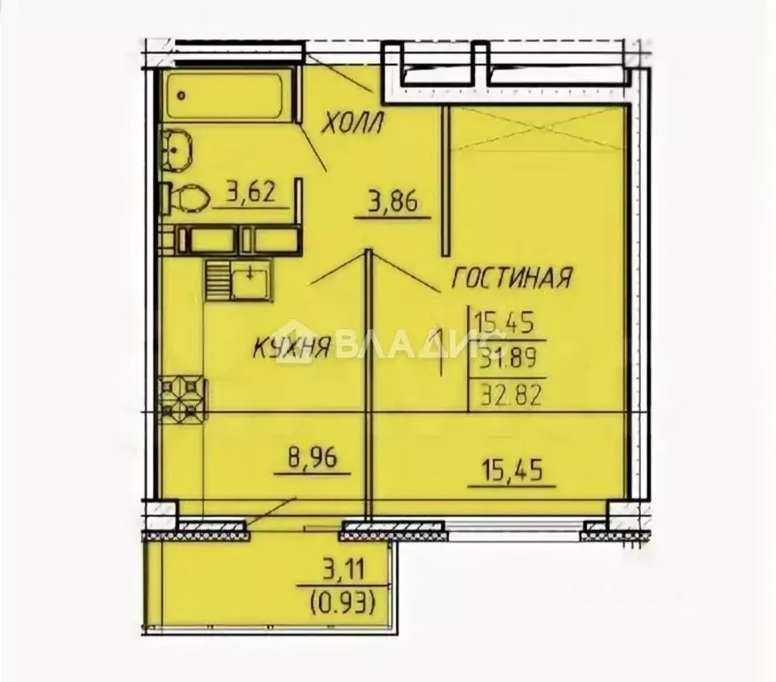 1-к кв. Пензенская область, Пенза ул. Генерала Глазунова, 6 (32.8 м) - Фото 2