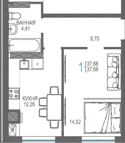 1-к кв. Крым, Симферопольский район, Гвардейское пгт, Республика жилой ... - Фото 1