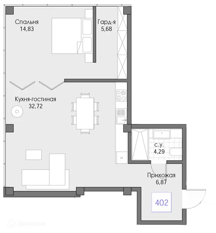 Продаётся 2-к квартира, 64.38 м - Фото 0