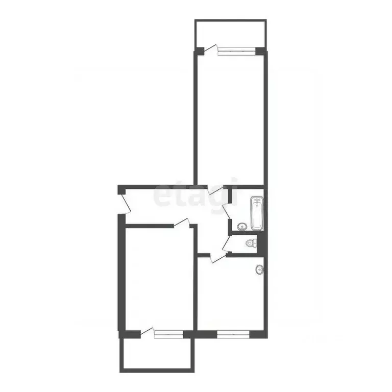 2-к кв. Иркутская область, Ангарск 33-й мкр, 8 (50.0 м) - Фото 1