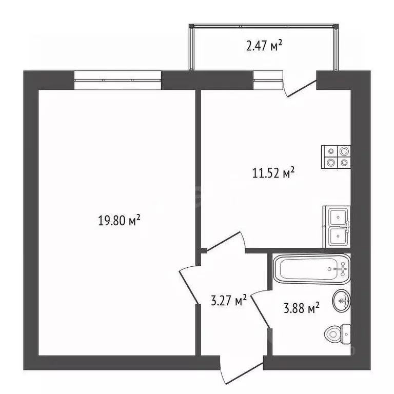 1-к кв. Ярославская область, Ярославский муниципальный округ, пос. ... - Фото 1