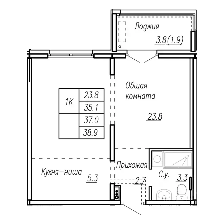 1-к кв. Алтайский край, Барнаул ул. Антона Петрова, 210Б (37.0 м) - Фото 1