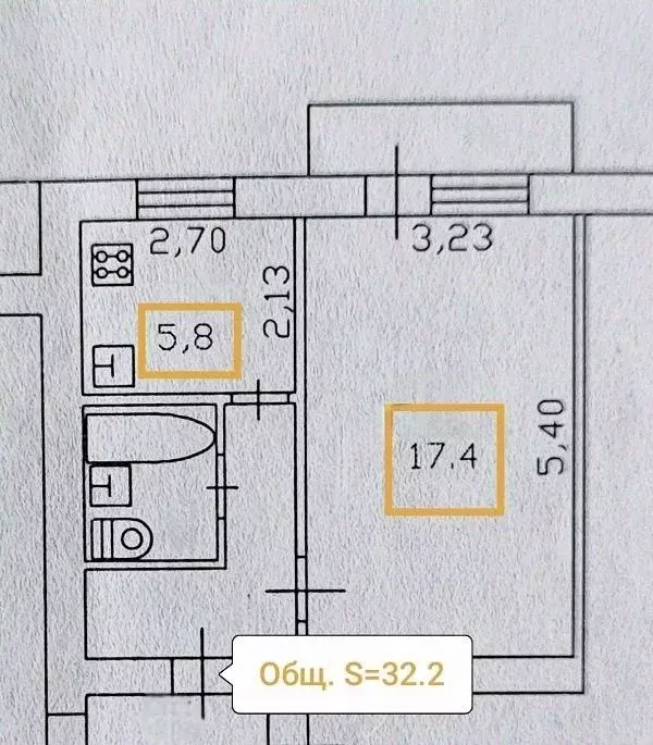 1-к кв. Ленинградская область, Кировск ул. Маяковского, 7 (32.2 м) - Фото 1