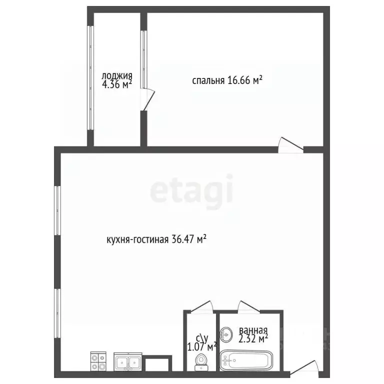 2-к кв. Санкт-Петербург ул. Передовиков, 7 (57.0 м) - Фото 2