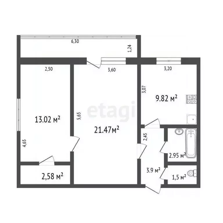 2-к кв. Ульяновская область, Ульяновск ул. Аблукова, 17 (58.0 м) - Фото 1