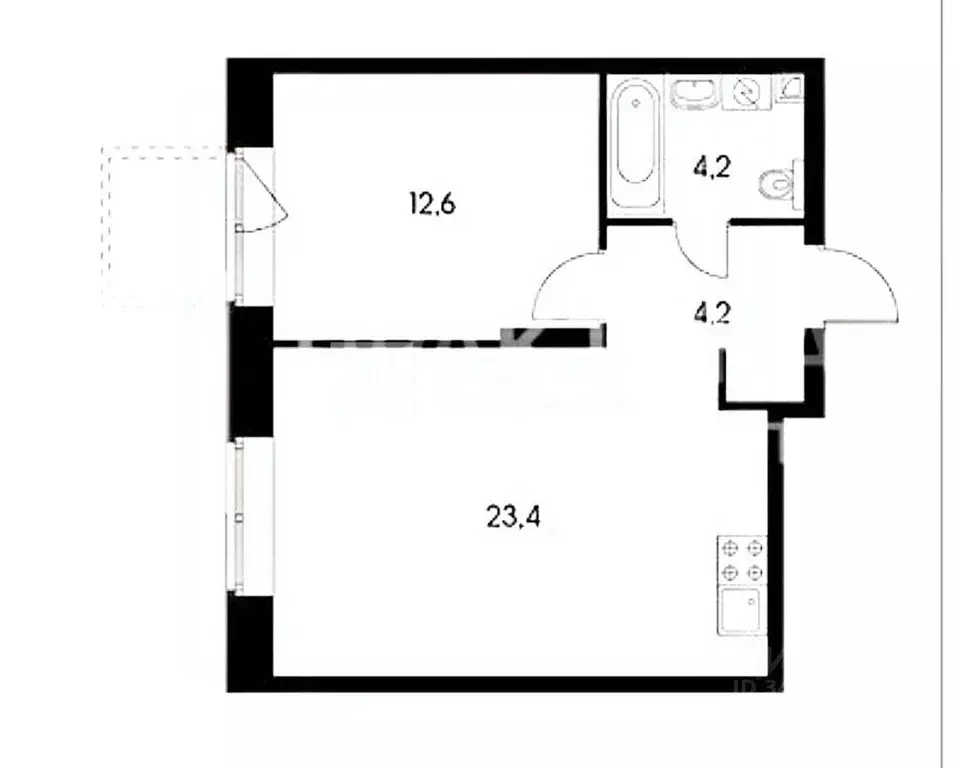 2-к кв. Москва ул. Черняховского, 19 (46.0 м) - Фото 1