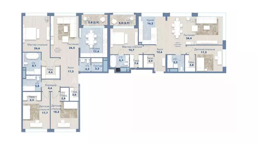 Продаётся 4-к квартира, 287.4 м - Фото 1