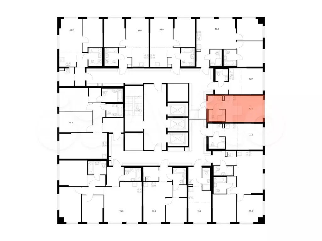 Квартира-студия, 22,5 м, 15/24 эт. - Фото 1